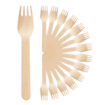 WOODEN FORK  | Bio-degradable | Eco Friendly Disposable Spoons | for Home Use, Party, Events |14 Cm | 100 Pieces