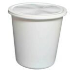 Round Container With Lid 2000 Ml Plastic (Black, White)
