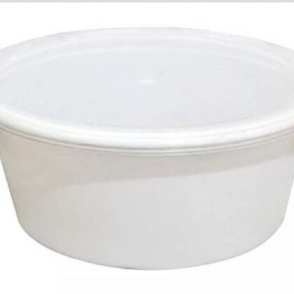 Round Containers with lid I Pack Of 50 (300ML WHITE)