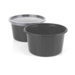 Round Containers with lid I Pack Of 50 (750ML BLACK)