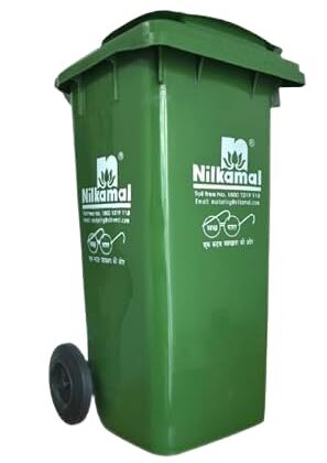 Nilkamal Dustbin with Wheel120 Ltr (Green)