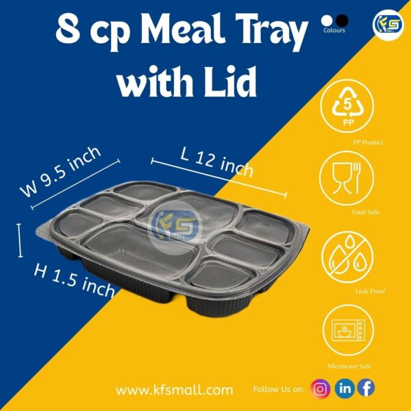 8cp Meal Tray With Lid