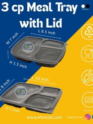 3cp Meal Tray with Lid